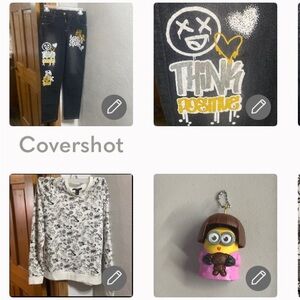 😵💕14-16👖+sweatshirt 4ever 21🐼👟🎵szS+Minion🗝️⛓️🧸